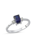 0.92 Carat Diamond and Sapphire Ring