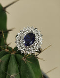 1.65 Carat Diamond and Sapphire Ring