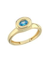 Mavi Taşlı Altın Yüzük