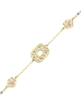 Çift Taraflı Pembe Beyaz Sedefli Altın Bileklik