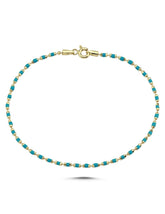 Turkuaz Mineli Altın Bileklik