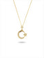 Taşlı Ay Yıldız Altın Kolye