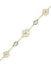 Çift Taraflı Pembe Beyaz Sedefli Altın Bileklik