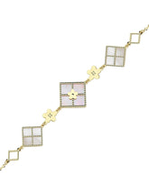 Çift Taraflı Pembe Beyaz Sedefli Altın Bileklik