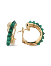 Yeşil Taşlı İtalyan Altın Küpe