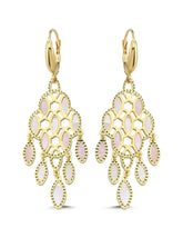 Pembe Beyaz Sedef Rüzgar Altın Küpe