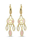 White and Pink Mother-of-Pearl Dangle Gold Earrings