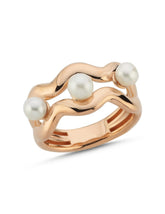 Beyaz İnci İtalyan Rose Altın Yüzük
