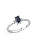 0.54 Carat Diamond and Sapphire Ring