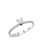 0,18 Karat İnce Tırnak Montür Tektaş Pırlanta Yüzük