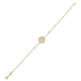 Çift Taraflı Pembe Beyaz Sedefli Altın Bileklik