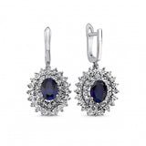 3,39 Karat Pırlantalı Safir Küpe