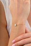 Double-Sided Black and White Mother-of-Pearl Flower Gold Bracelet