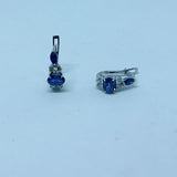 1,32 Karat Pırlantalı Safir Küpe