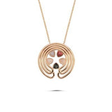 Taşlı Geometrik İtalyan Tasarım Rose Altın Kolye