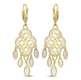 Pembe Beyaz Sedef Rüzgar Altın Küpe