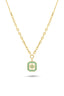 14 Ayar Yeşil Mineli Altın Kolye
