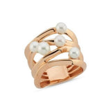 Beyaz İncili Sonsuz Rose Altın Yüzük