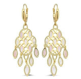 Pembe Beyaz Sedef Rüzgar Altın Küpe