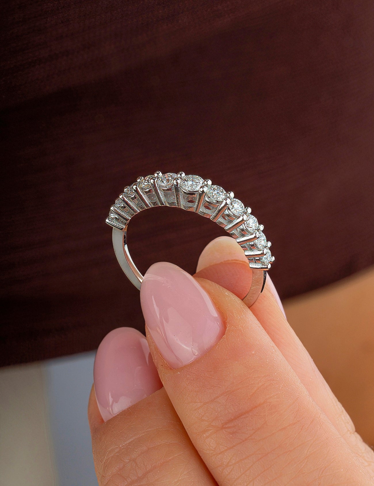 خاتم ألماس نصف أبدي عيار 0.50 قيراط Ürün ana görseli