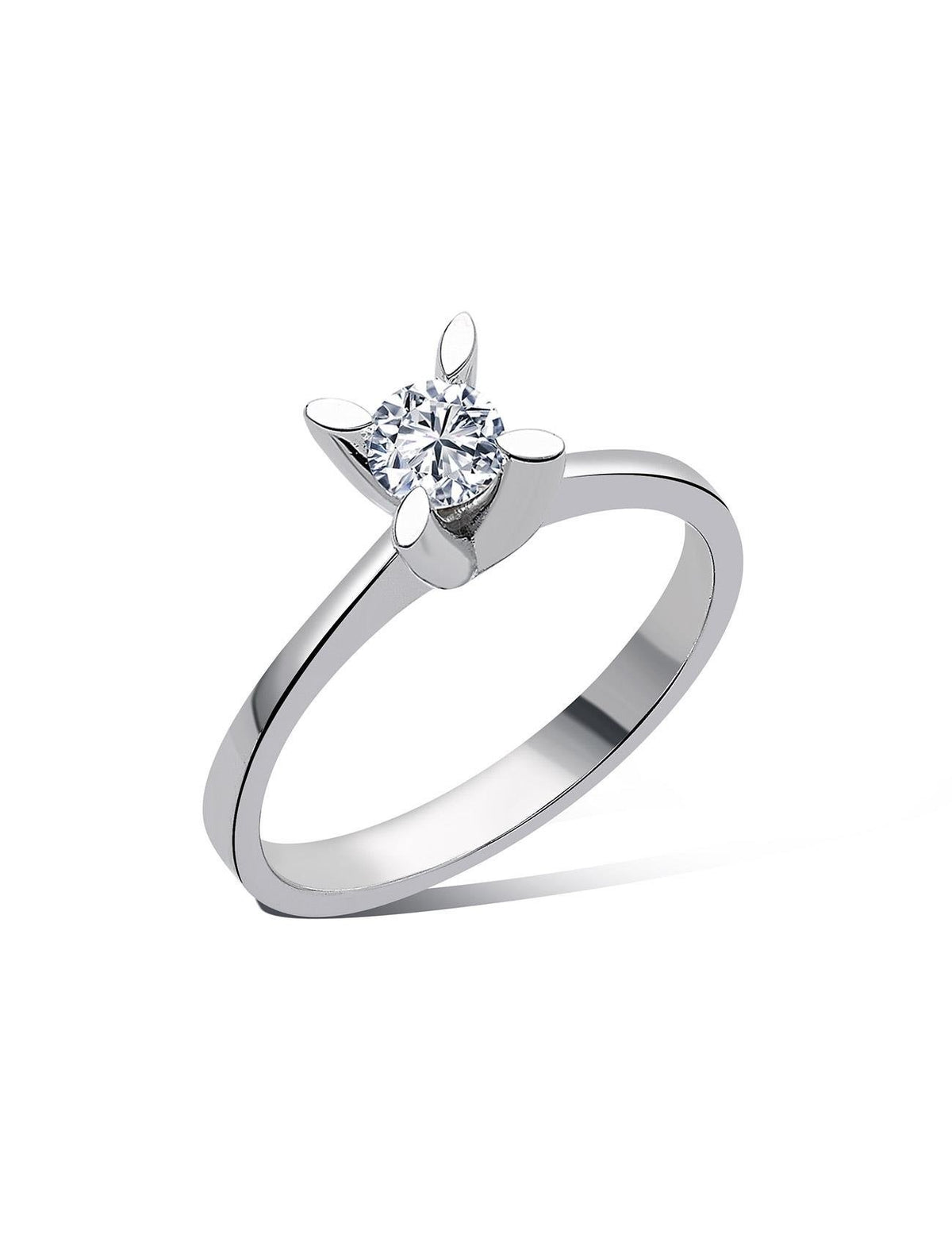 0,30 Karat Badem Montür Tektaş Pırlanta Yüzük