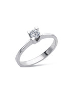 0,20 Karat Kalın Tırnak Tektaş Pırlanta Yüzük