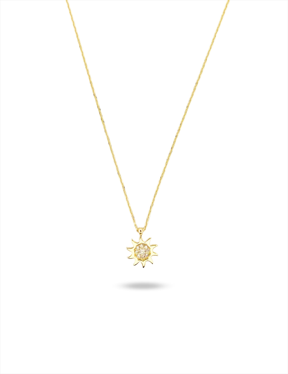 Güneş Taşlı Altın Kolye