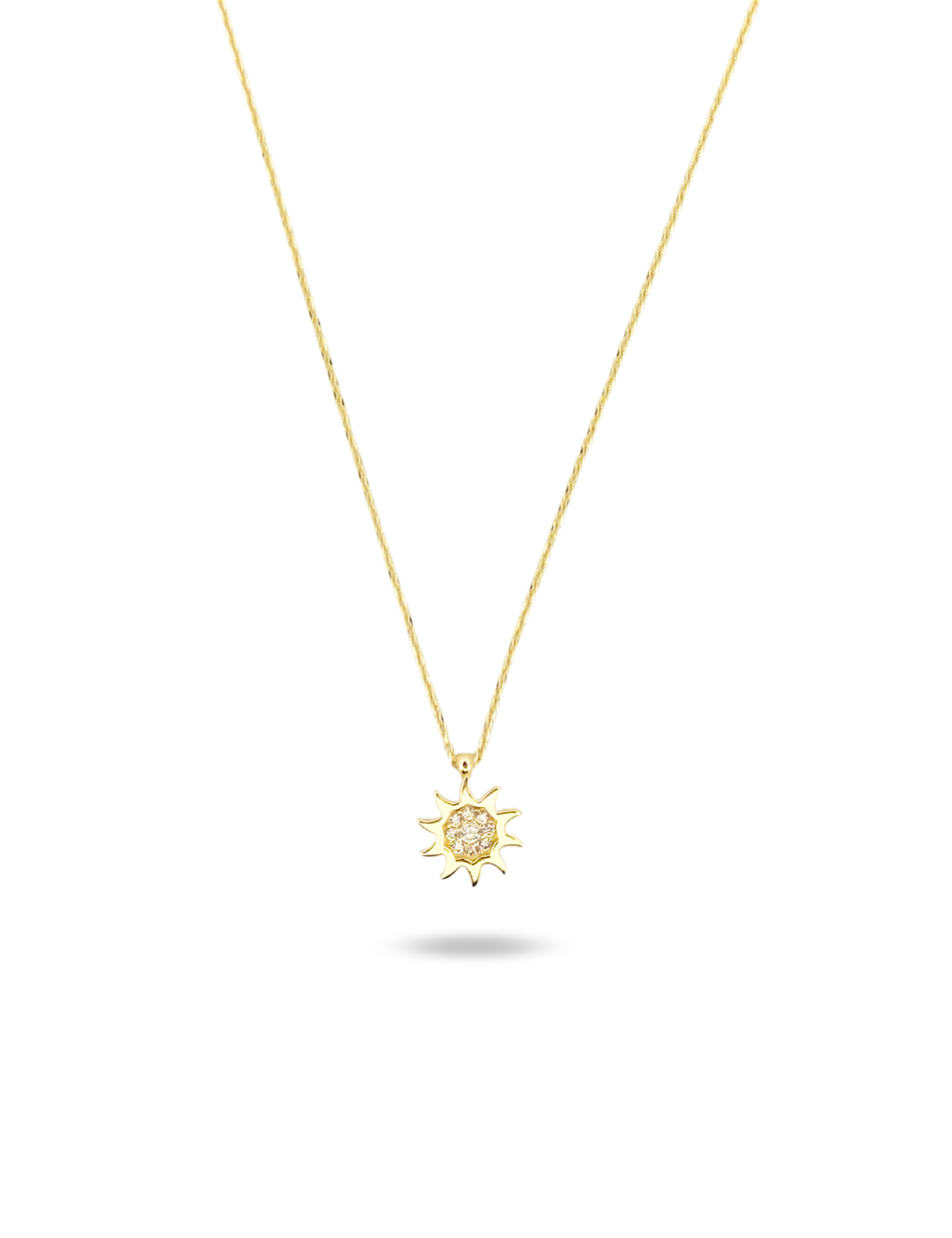 Güneş Taşlı Altın Kolye