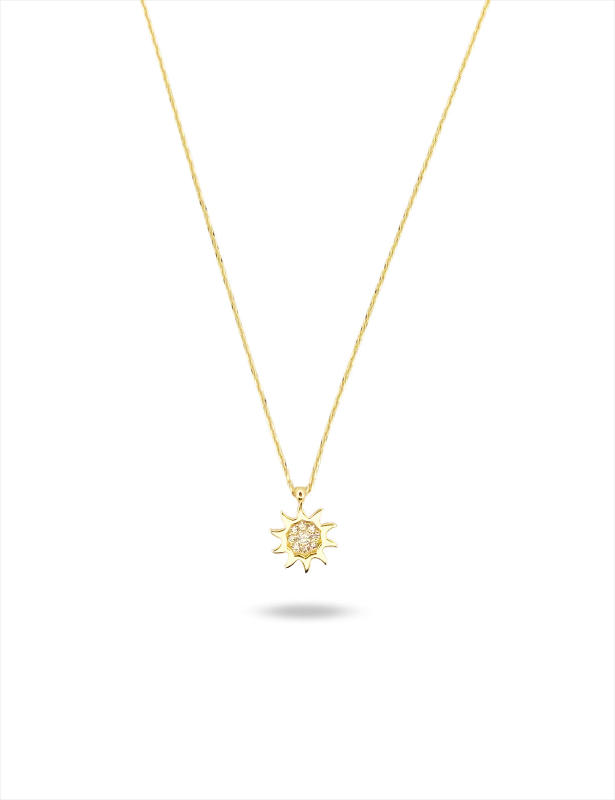 Güneş Taşlı Altın Kolye