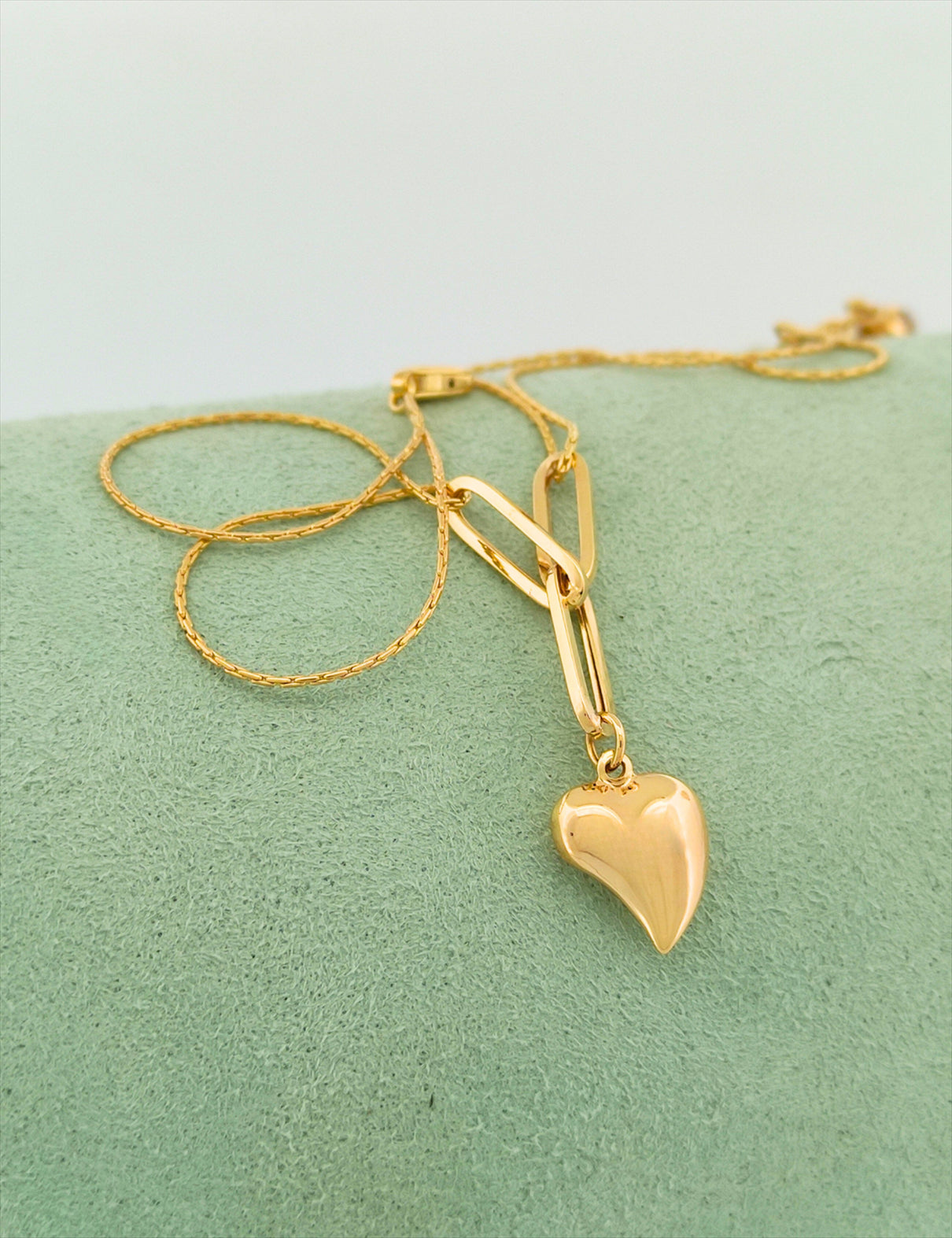 8 Ayar Altın Kalpli Ataç Bileklik