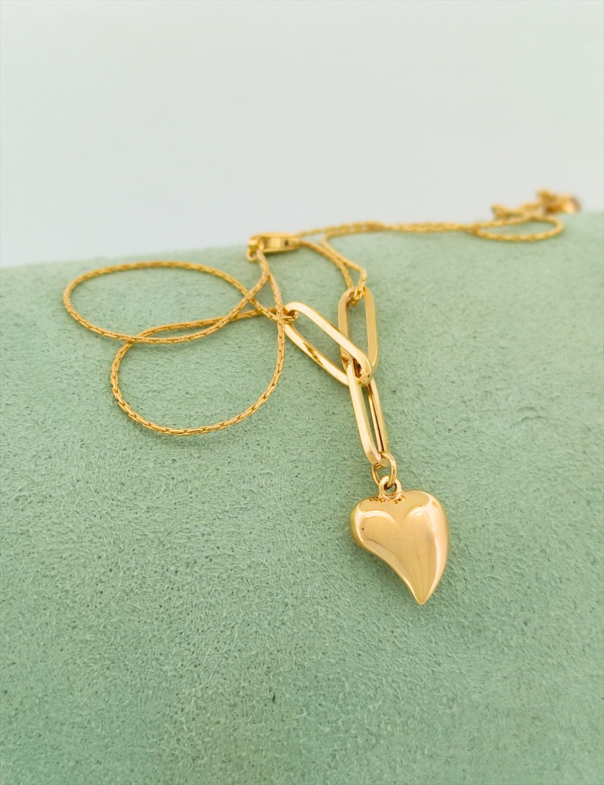 8 Ayar Altın Kalpli Ataç Bileklik