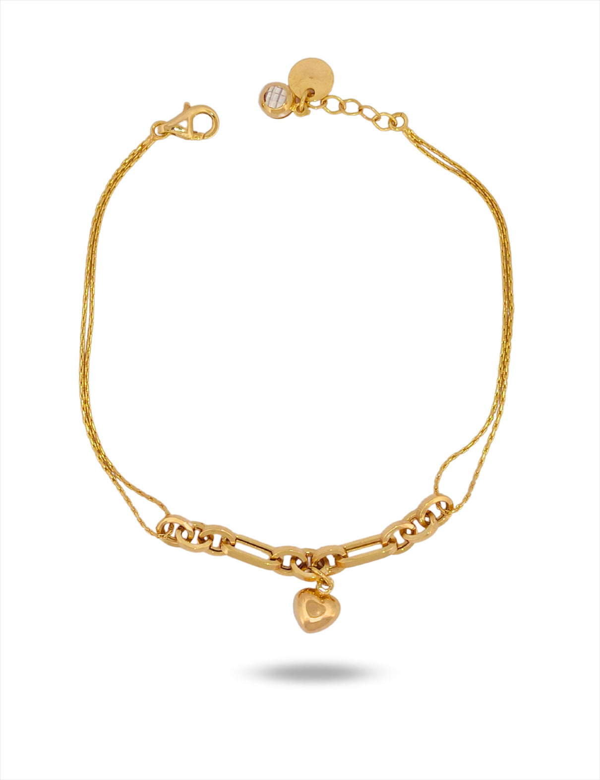 8 Ayar Altın Kalpli Bileklik