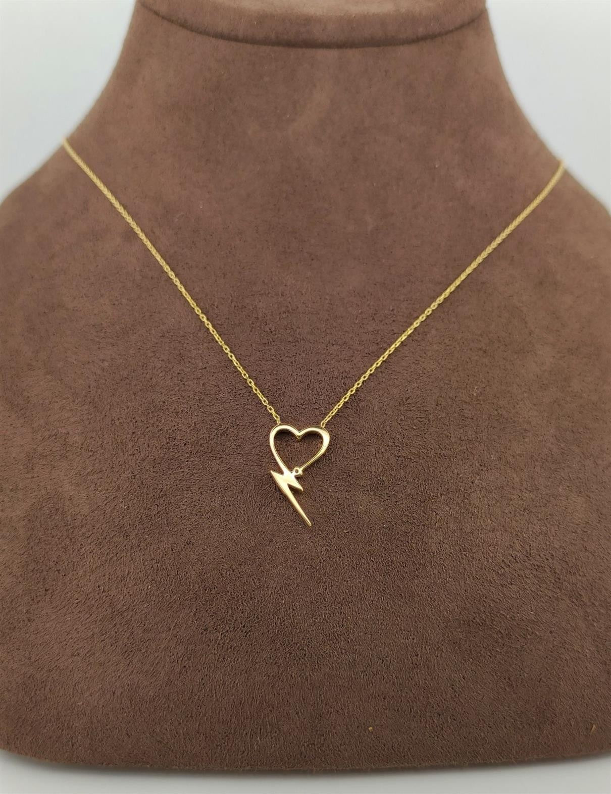 Kalpli Şimşek Altın Kolye