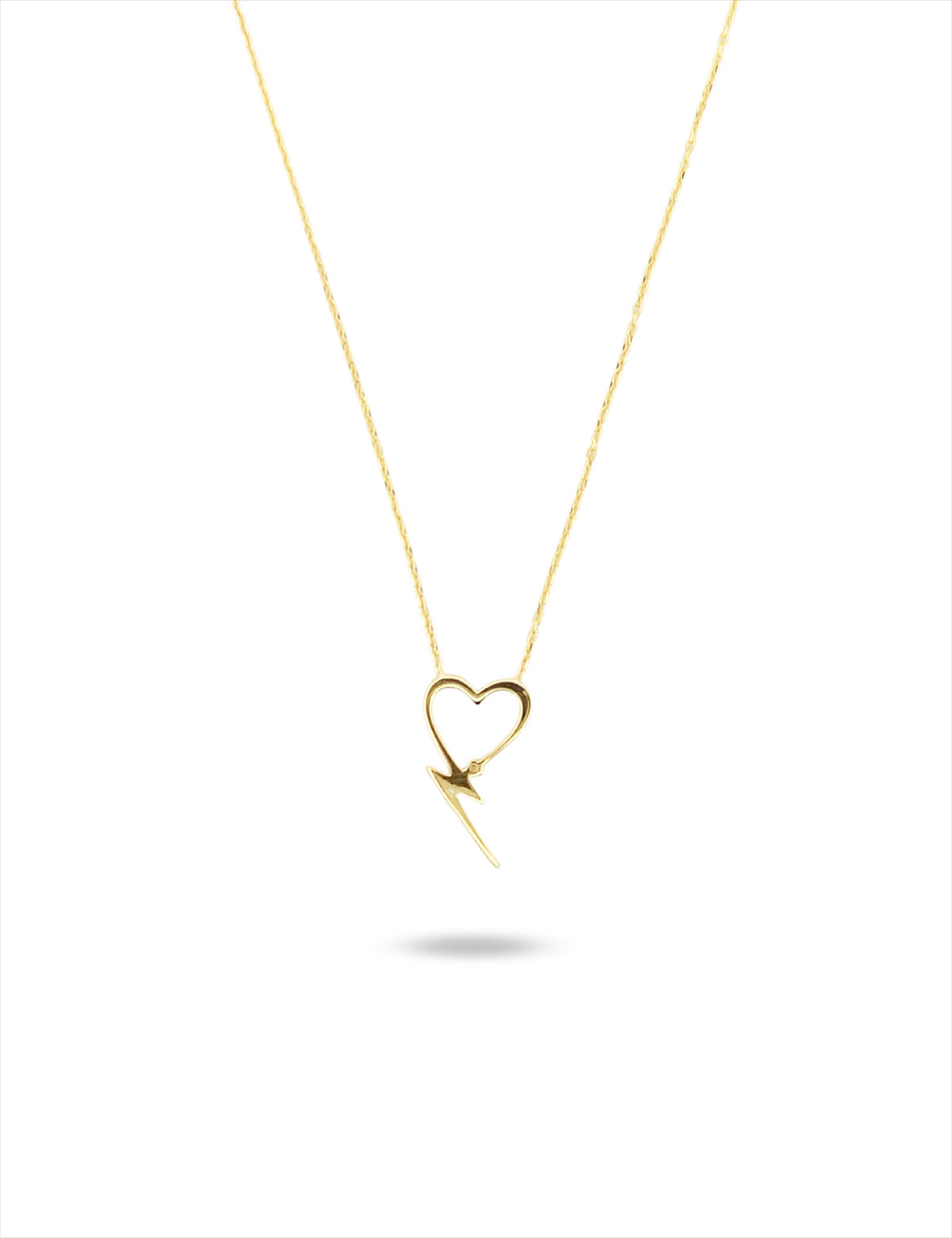 Kalpli Şimşek Altın Kolye