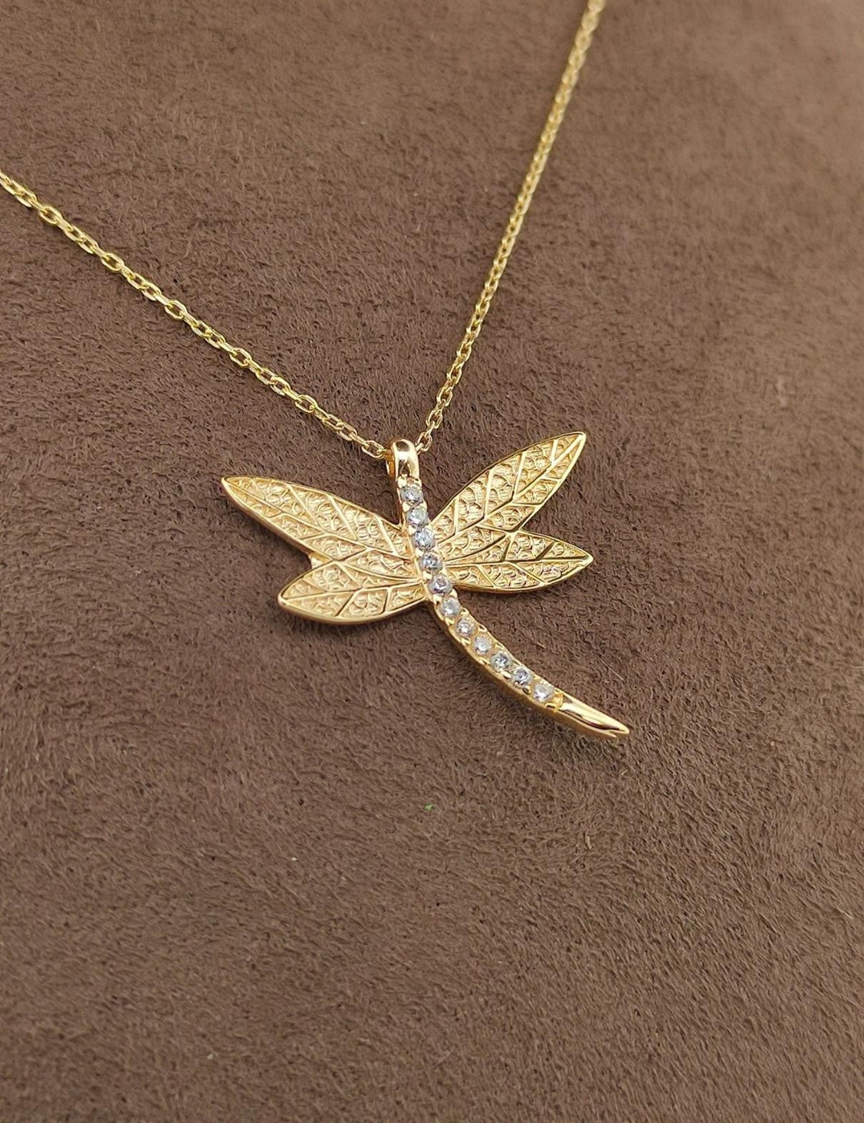 Taşlı Yusufçuk Altın Kolye Ürün ikincil görseli