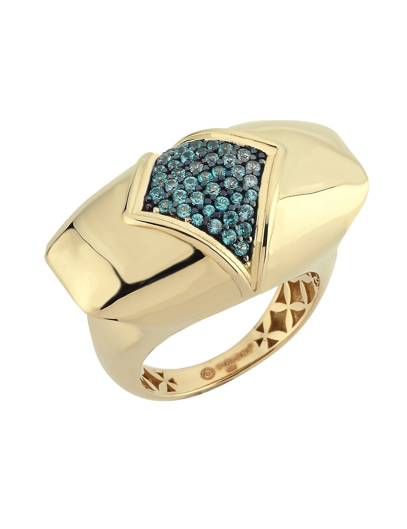 خاتم ذهبي أصلي مرصع بحجر الفيروز Ürün ana görseli