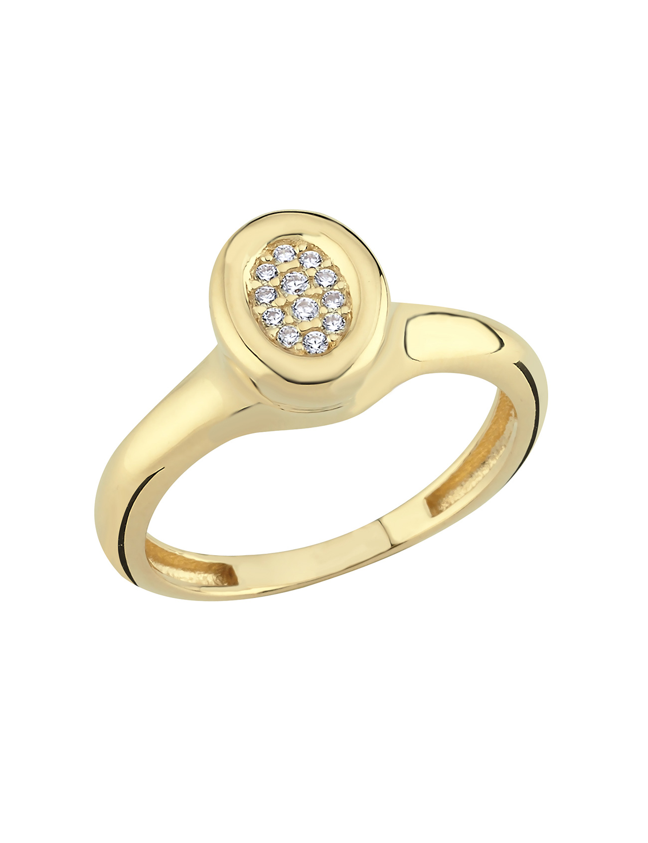 خاتم ذهبي مرصع بحجر دائري Ürün ana görseli