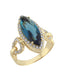 Turkuaz Taşlı Otantik Altın Yüzük