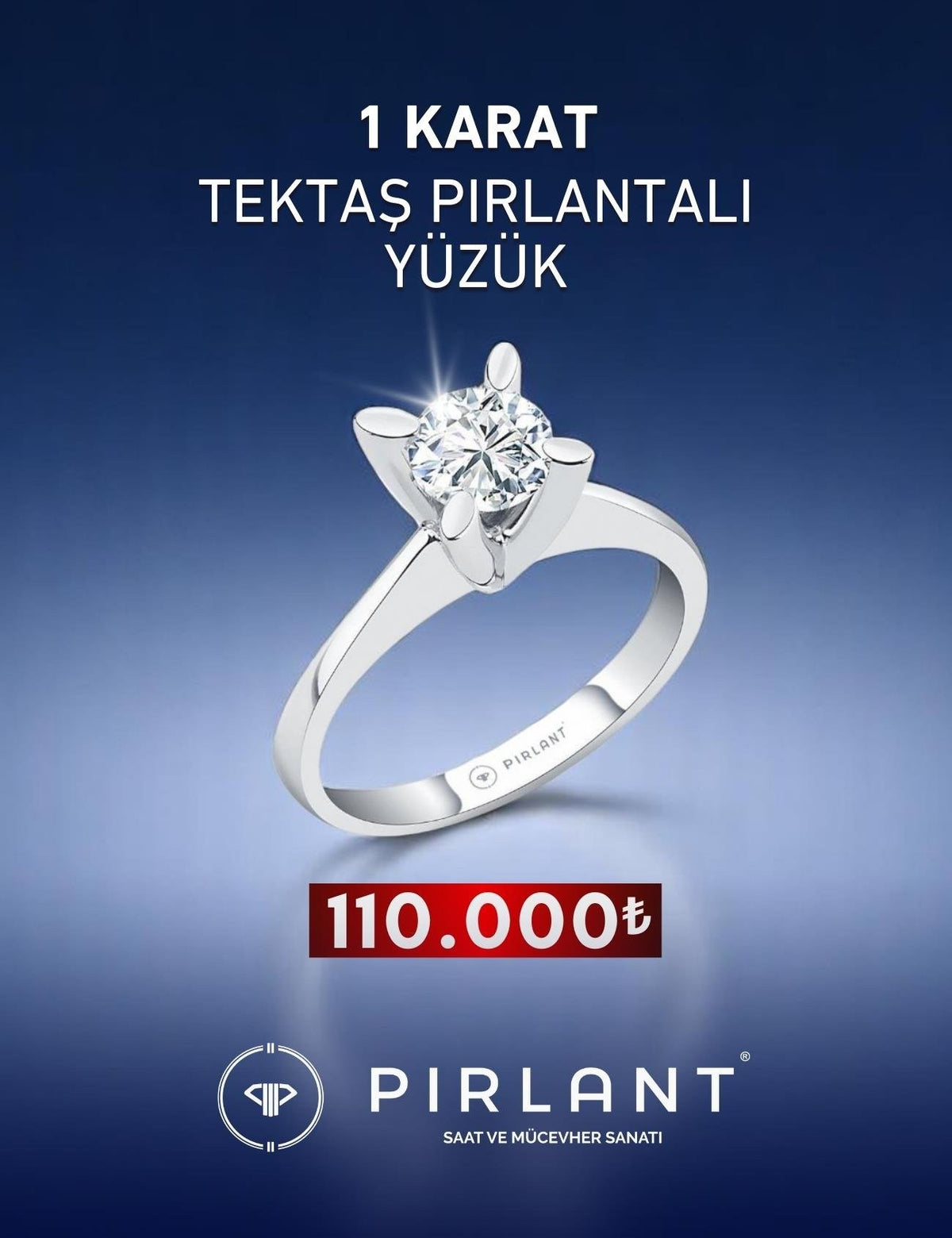 GIA Sertifikalı 1,00 Karat Tektaş Prılanta Yüzük