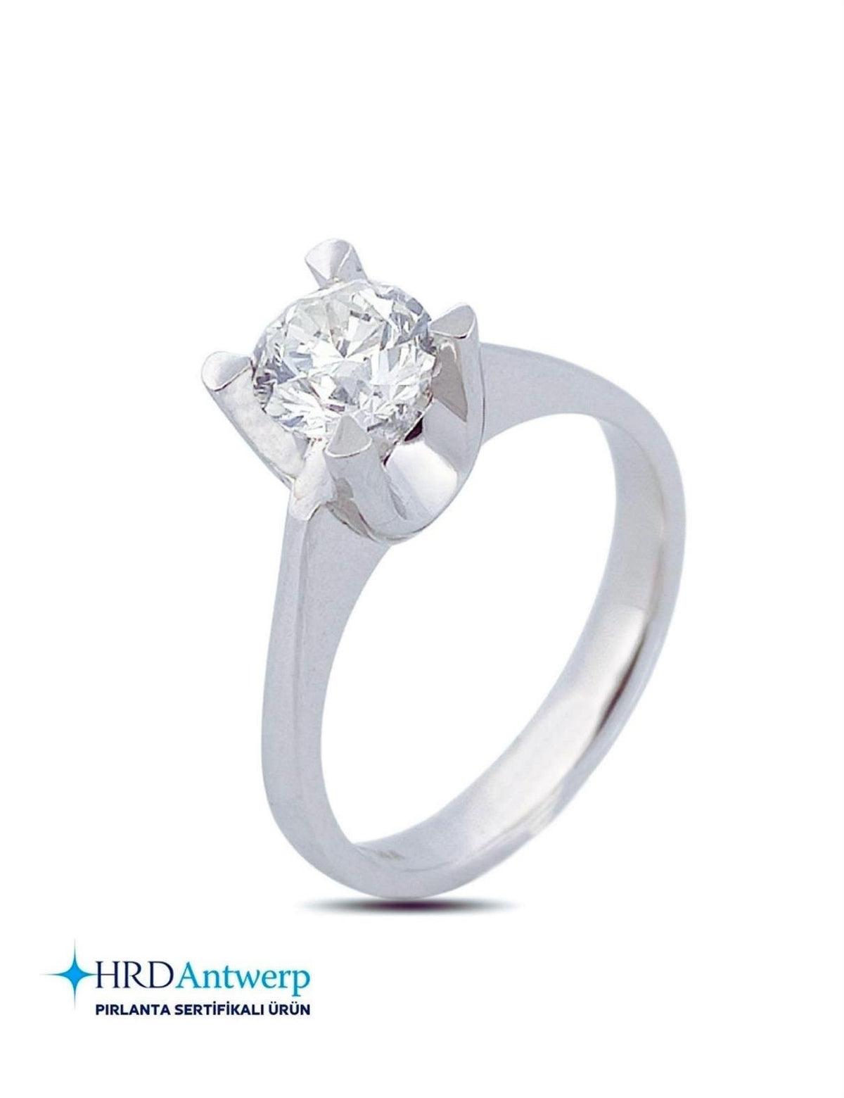 1,01 Karat Badem Montür Tektaş Pırlanta Yüzük