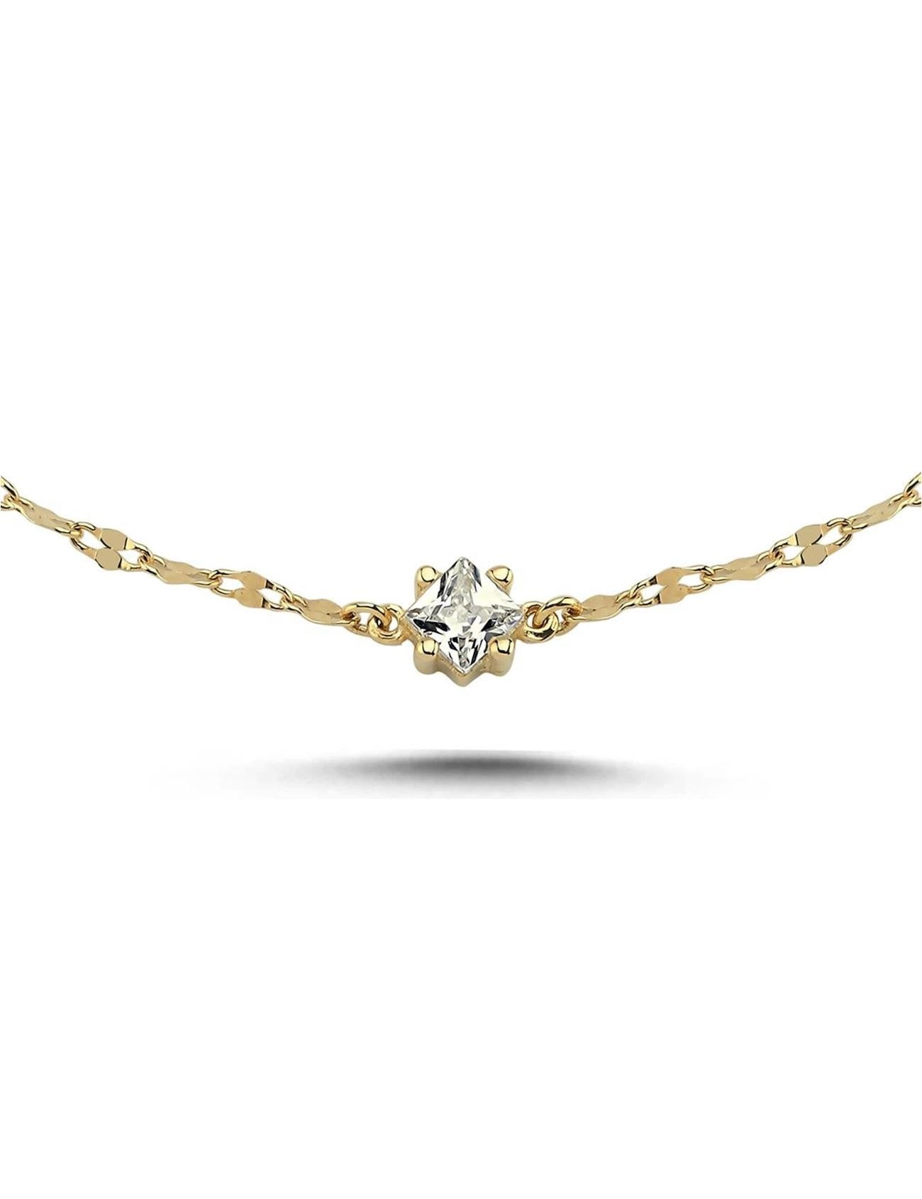 سوار ذهبي مرصع بالأحجار على شكل بوميرانج Ürün ikincil görseli