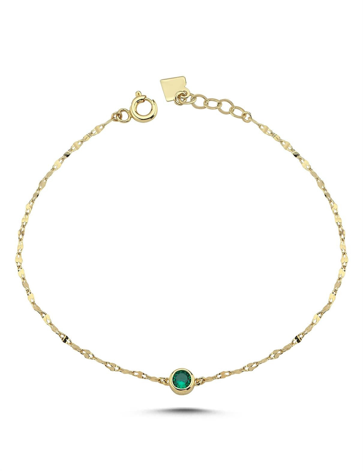 Yeşil Taşlı Altın Bileklik Ürün ana görseli