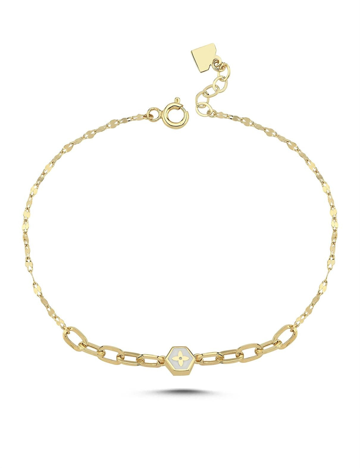 14 Ayar Modern Beşgen Altın Bileklik Ürün ana görseli