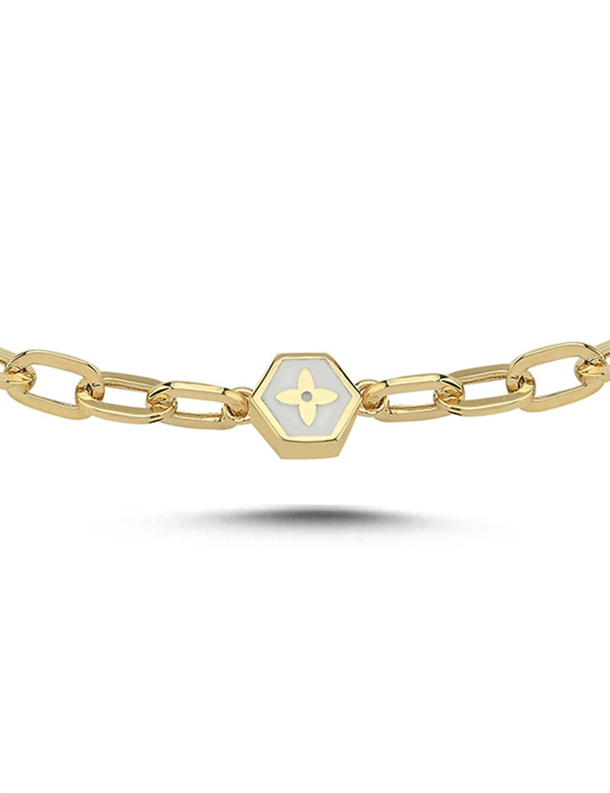 14 Ayar Modern Beşgen Altın Bileklik Ürün ikincil görseli