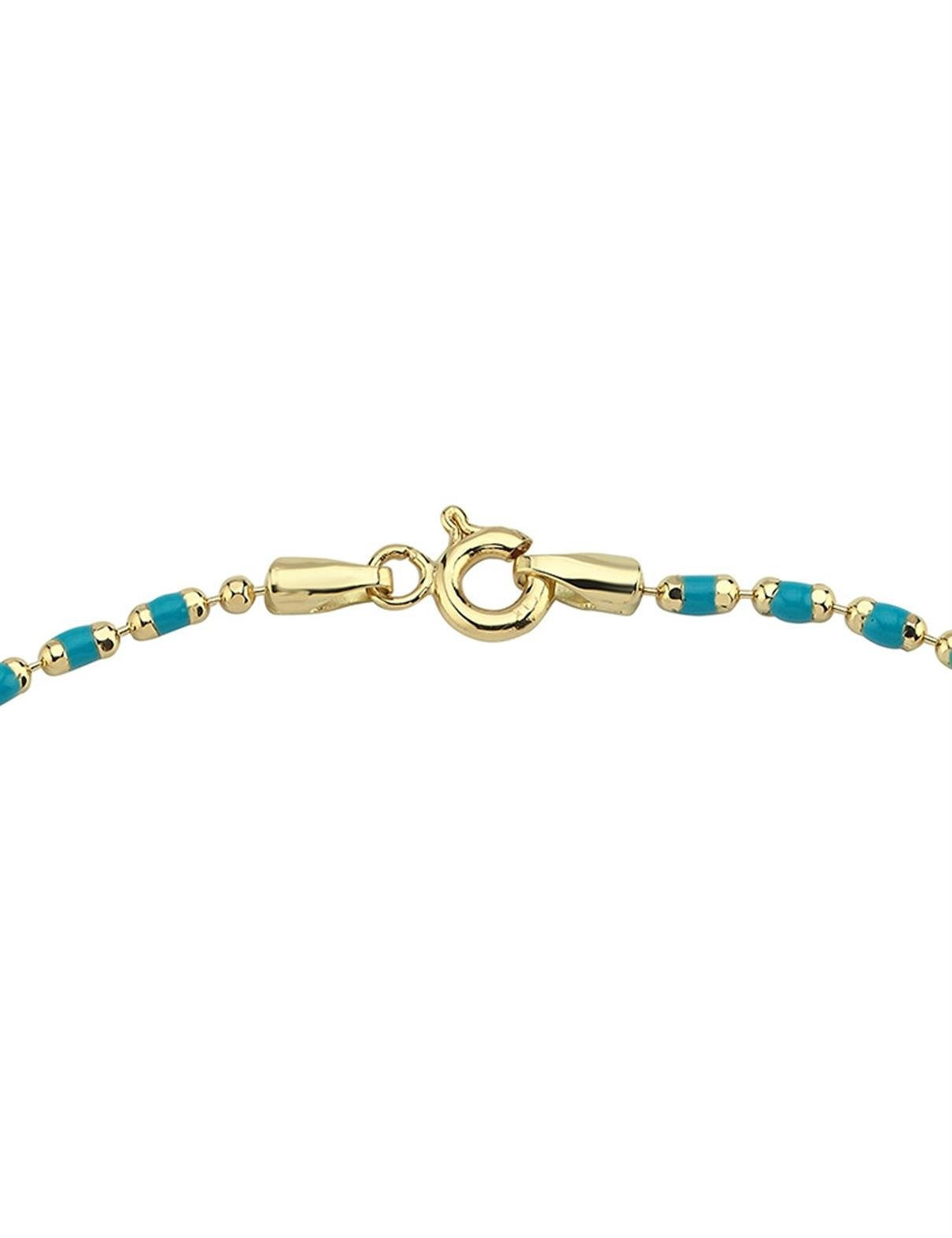Turkuaz Mineli Altın Bileklik