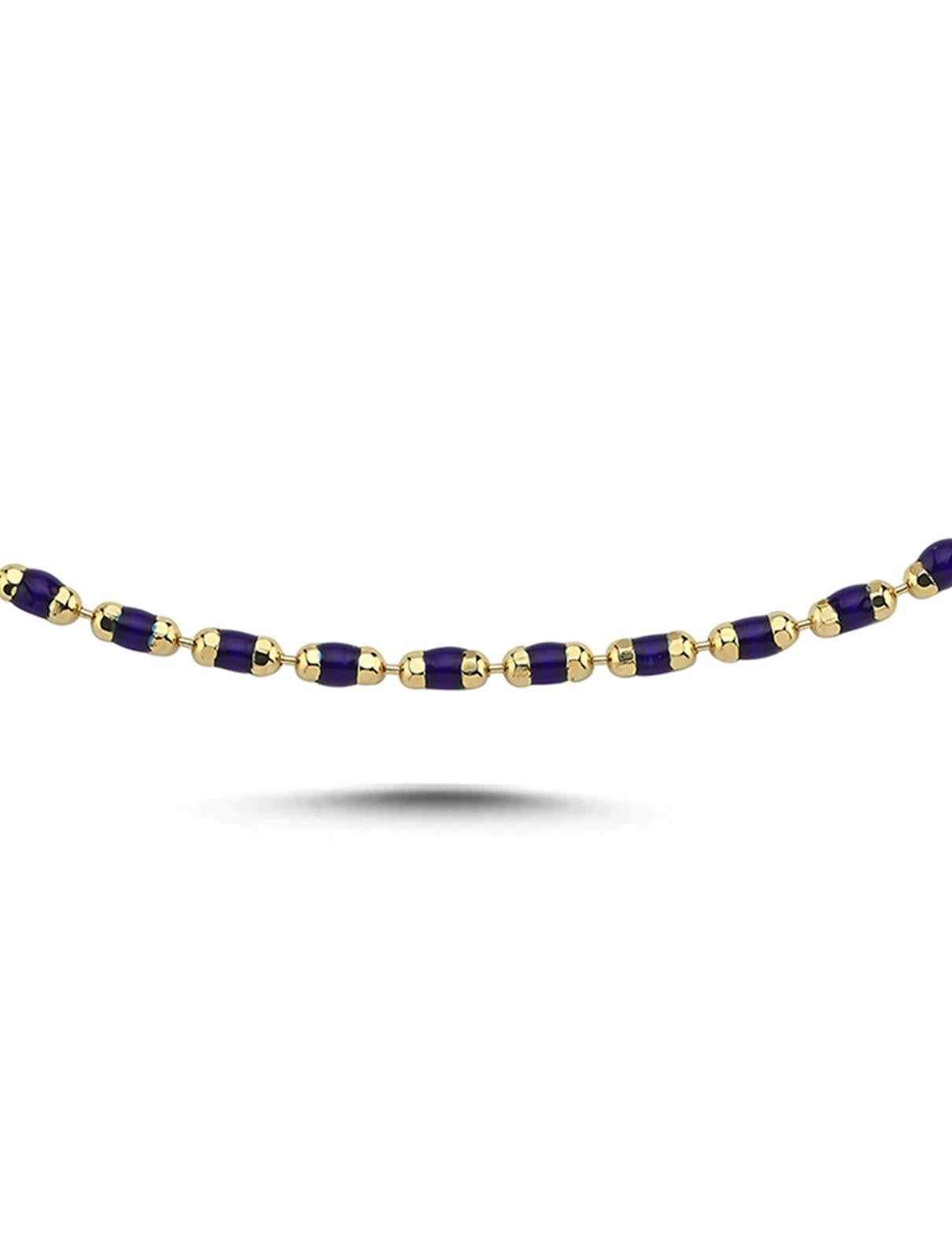 Siyah Mineli Altın Bileklik