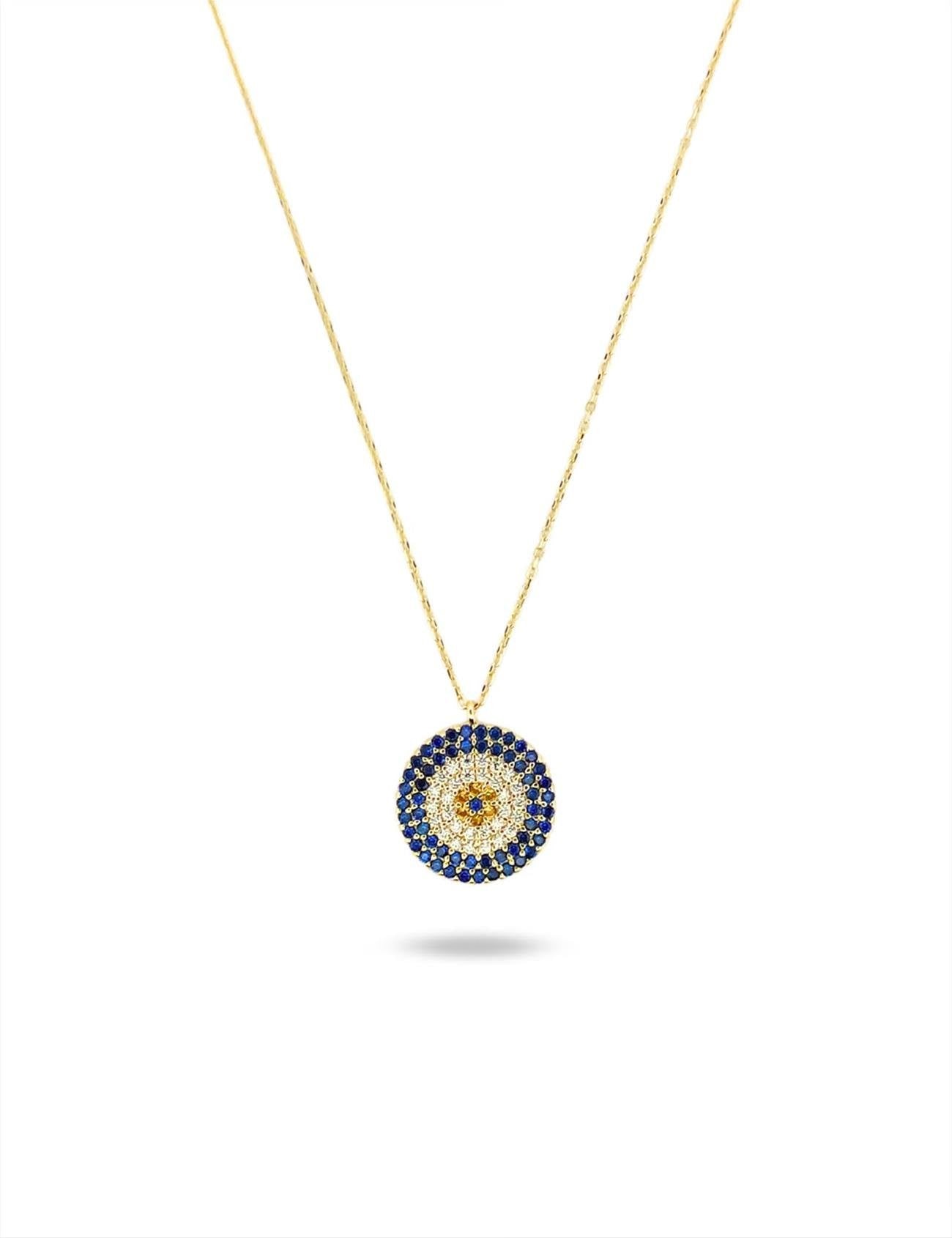 Nazar Boncuğu Taşlı Altın Kolye Ürün ana görseli