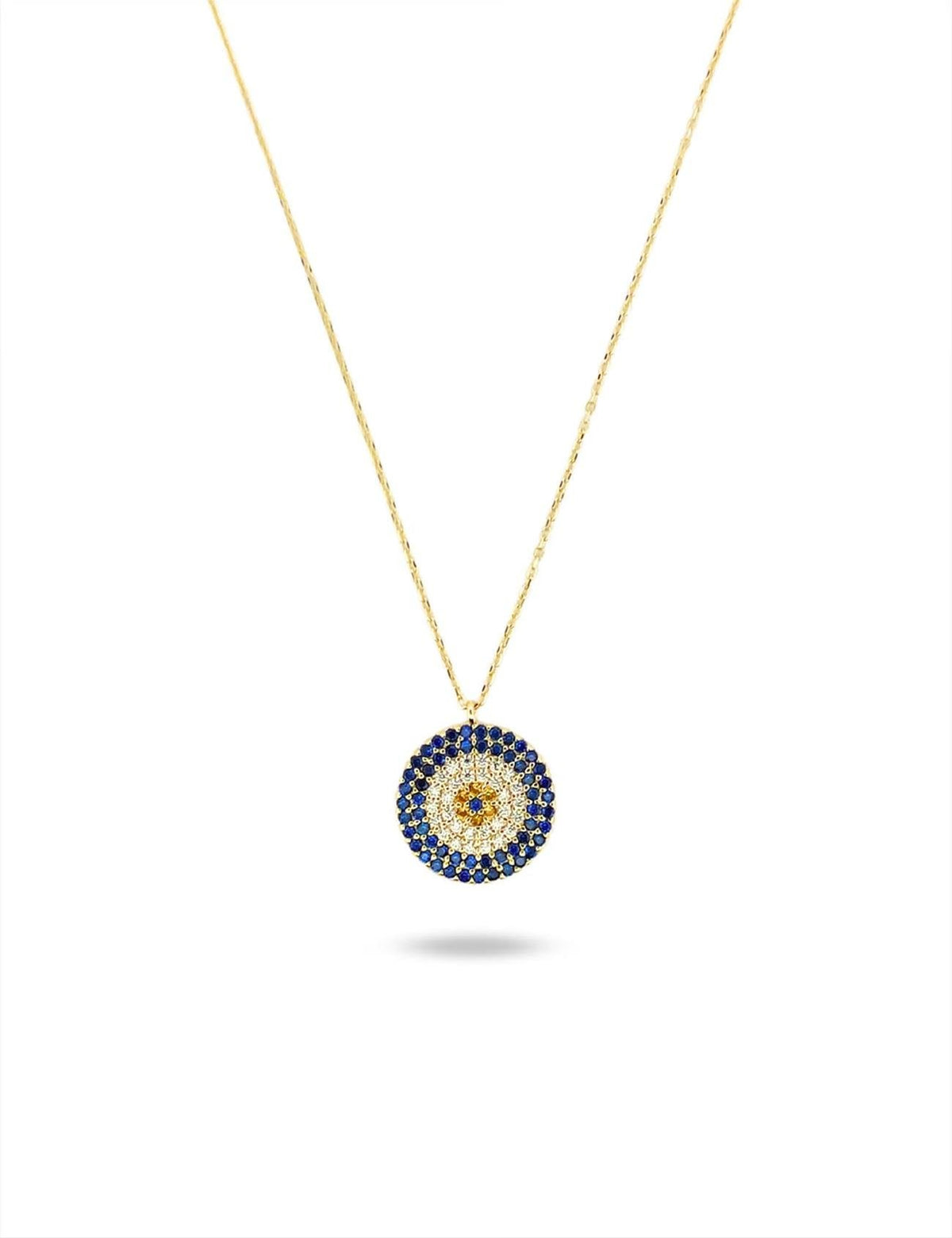 Nazar Boncuğu Taşlı Altın Kolye