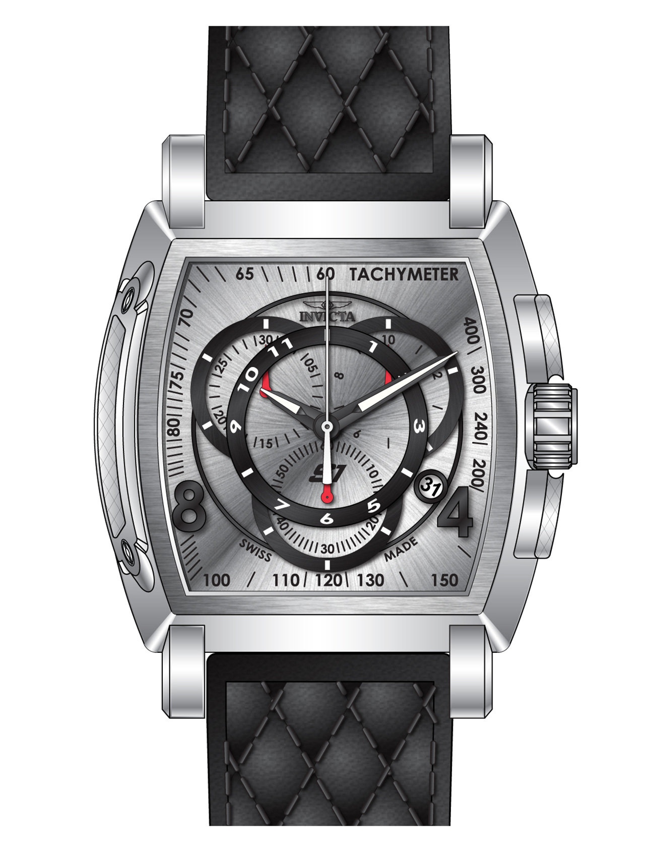 INVICTA S1 Touring Deri Kordonlu Saat 48 Mm Kasa | Pırlant