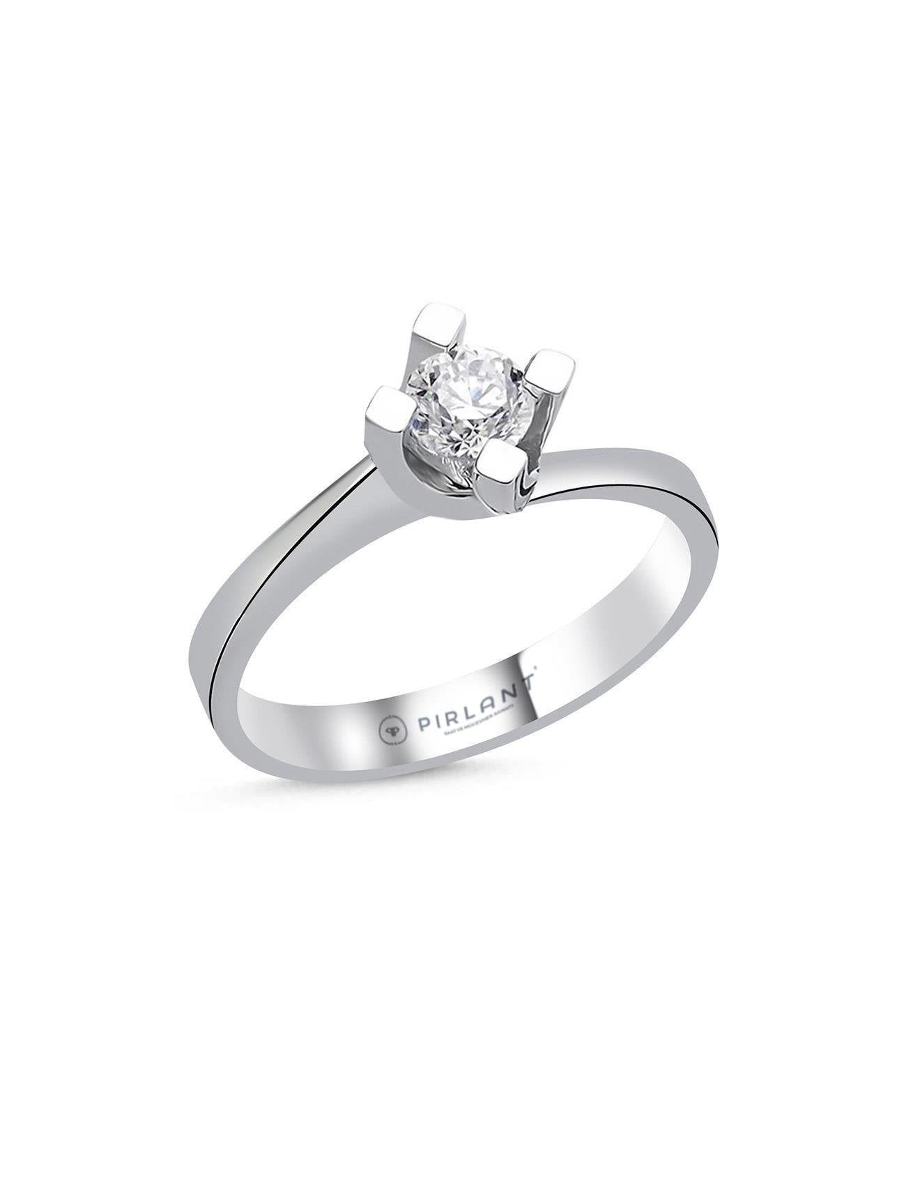 0,45 Karat Asimetrik Montür Tektaş Pırlanta Yüzük